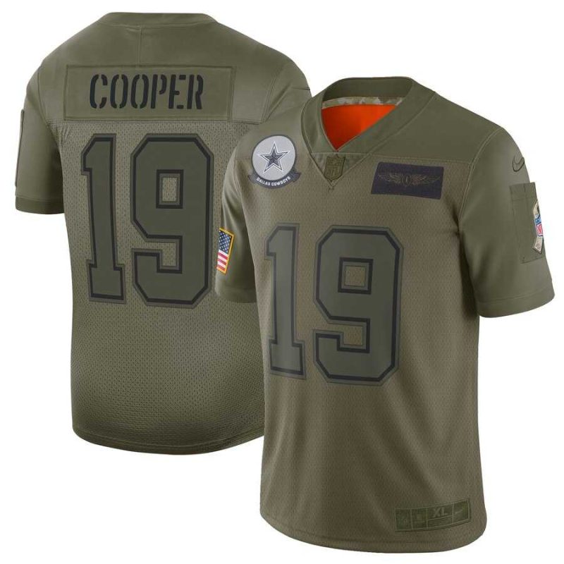 Nike Cowboys 19 Amari Cooper 2019 Olive Salute To Service Limited Jersey Dyin