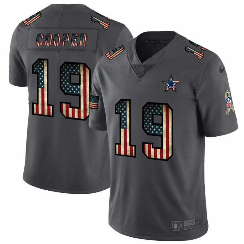 Nike Cowboys 19 Amari Cooper 2019 Salute To Service USA Flag Fashion Limited Jersey Dyin