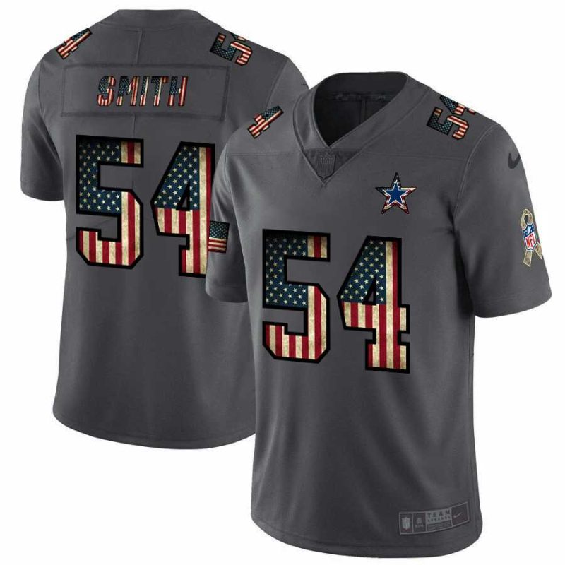 Nike Cowboys 54 Jaylon Smith 2019 Salute To Service USA Flag Fashion Limited Jersey Dyin