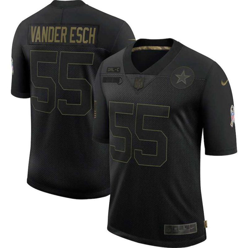 Nike Cowboys 55 Leighton Vander Esch Black 2020 Salute To Service Limited Jersey Dyin