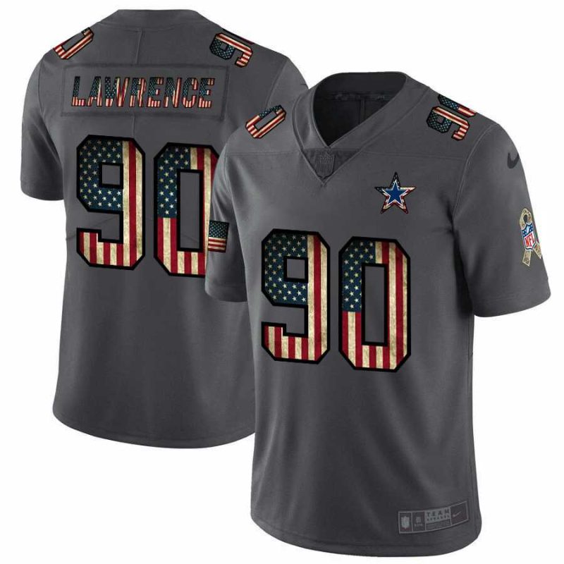 Nike Cowboys 90 Demarcus Lawrence 2019 Salute To Service USA Flag Fashion Limited Jersey Dyin