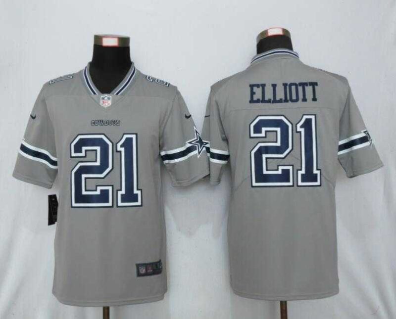 Nike Dallas Cowboys 21 Elliott Vapor Untouchable Nike Gray Inverted Legend Jersey