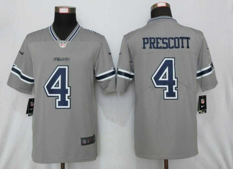 Nike Dallas Cowboys 4 Prescott Vapor Untouchable Nike Gray Inverted Legend Jersey